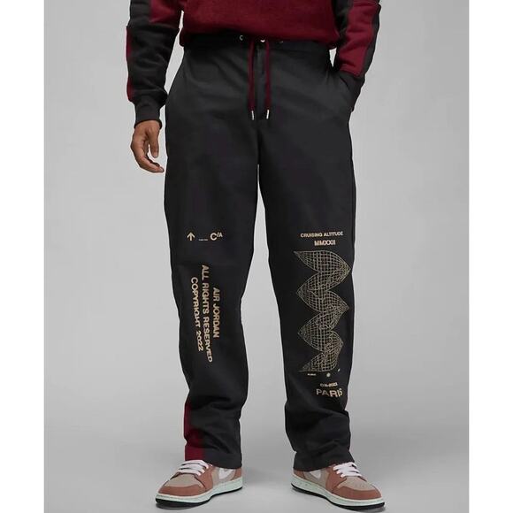 Nike Air Jordan Flight Heritage Woven Pants Mens M Off Noir PSG DV1609-045 NWT - Picture 1 of 11
